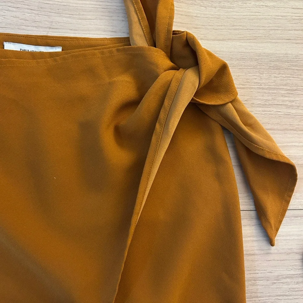 & Other Stories Wrap‎ Midi Skirt Burnt Orange Ochre Size 0 Paris Atelier